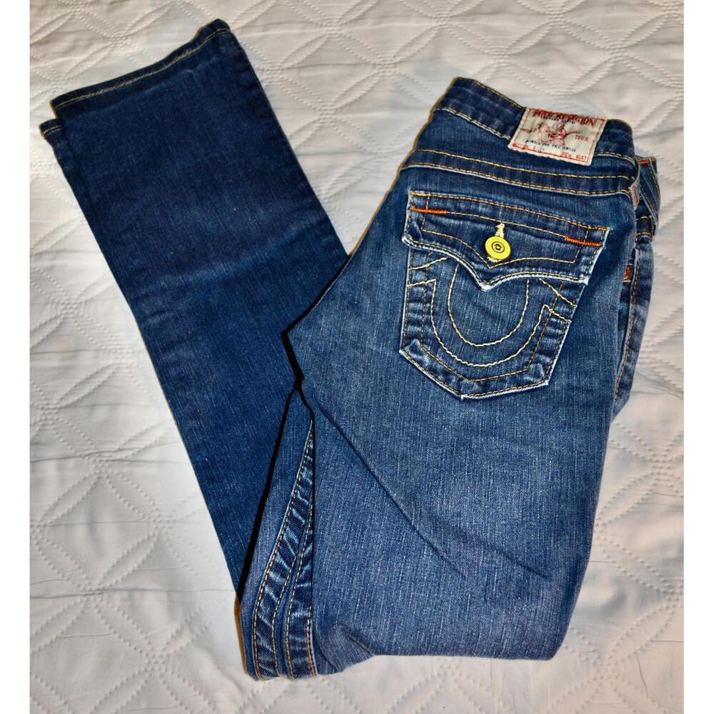 True Religon "Billy" Womens Stretch Skinny Jeans Tag 25 Actual  28 x 30